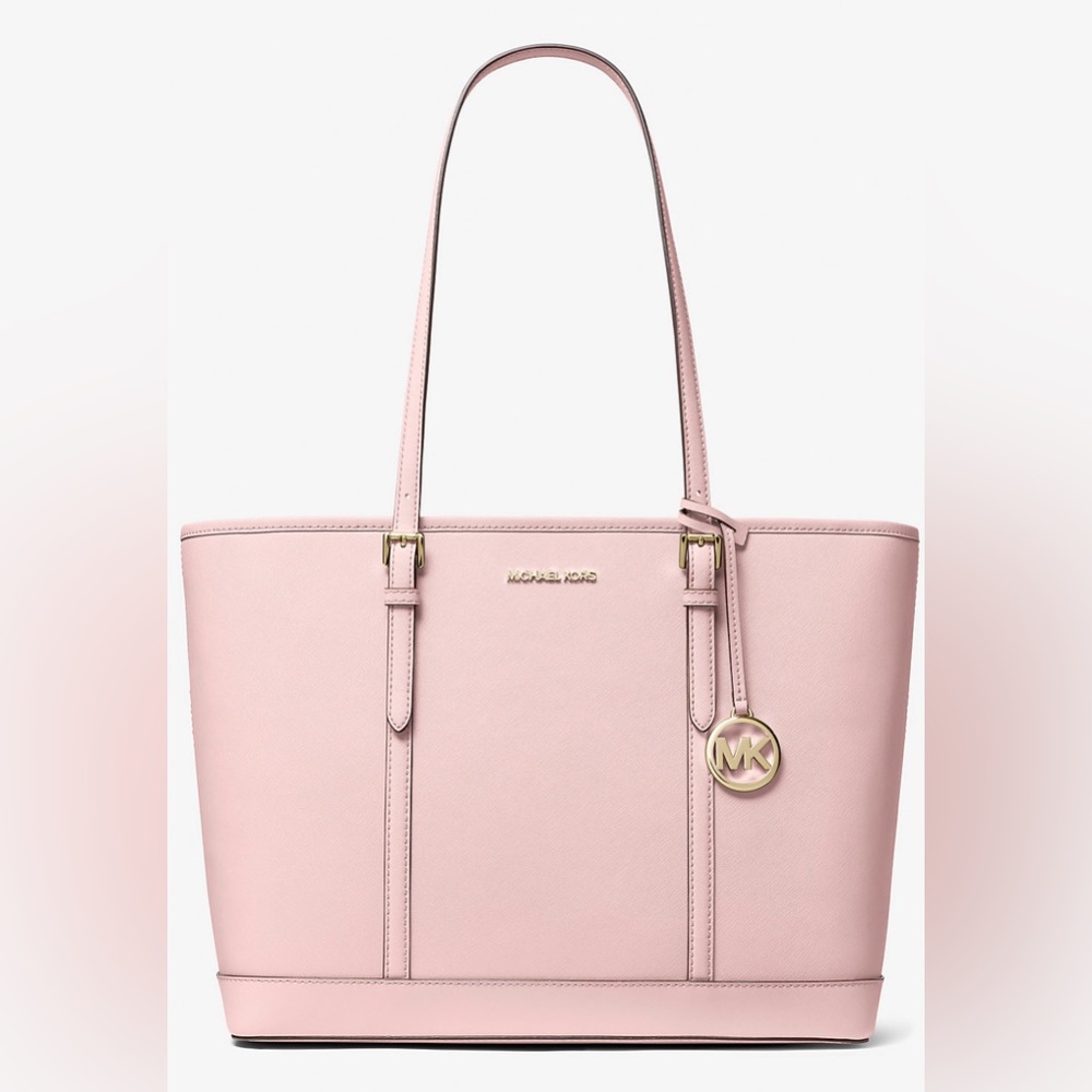 Michael Kors Pink Saffiano Leather Tote with Gold Hardware NWT